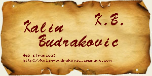 Kalin Budraković vizit kartica